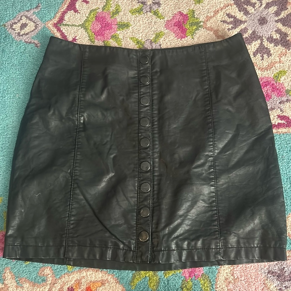 Free People leather skirt